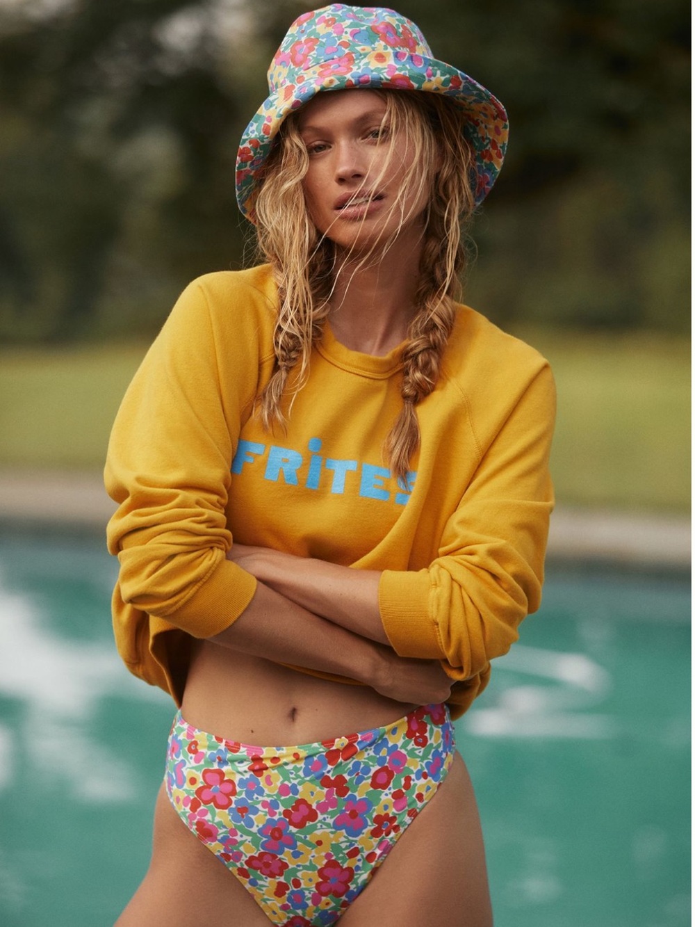 Clare V. Frites Graphic Sweatshirt